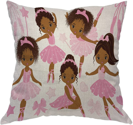 Almohada de ballet con bailarinas afroamericanas