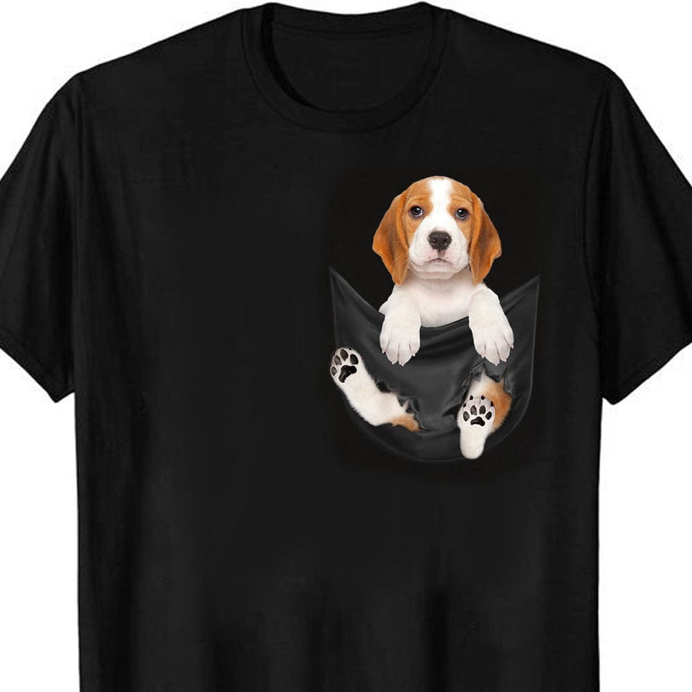 Beagle Puppy Dog In The Pocket Printed Funny Beagle Shirts