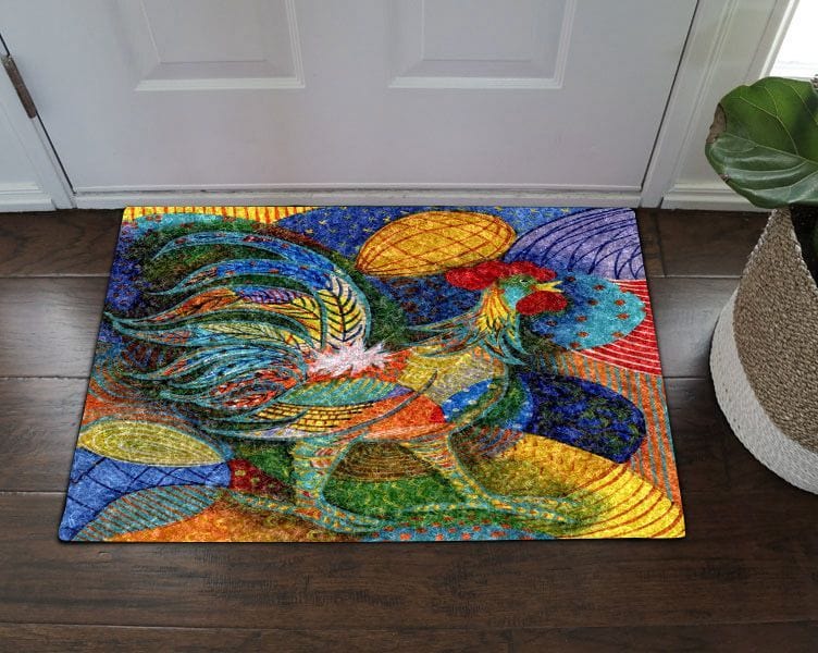 Colorful Chicken Rooster Chicken Doormat