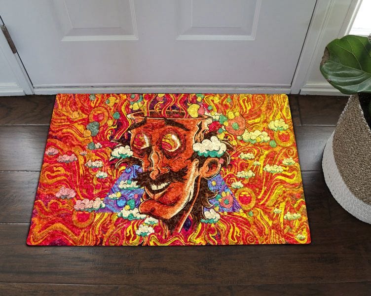Hippie Watercolor Hippie Doormat