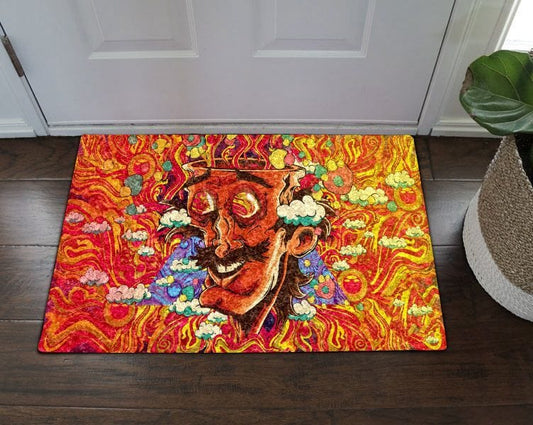 Hippie Watercolor Hippie Doormat
