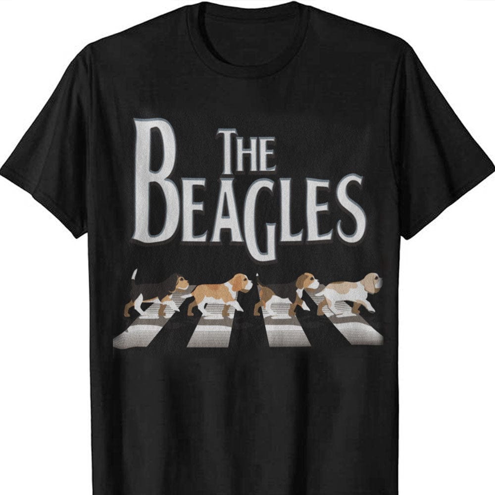 Los beagles cruzan la calle, camisetas divertidas de beagles