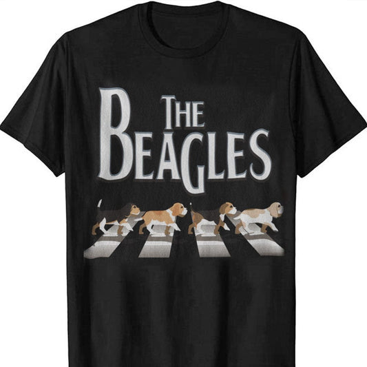 Los beagles cruzan la calle, camisetas divertidas de beagles