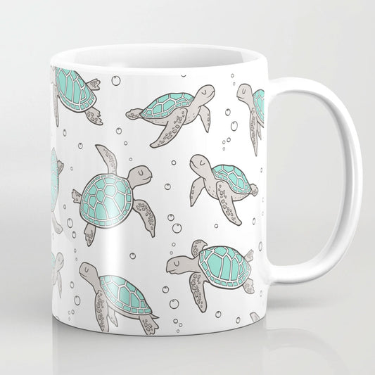 Tazas de tortuga con patrón de tortuga