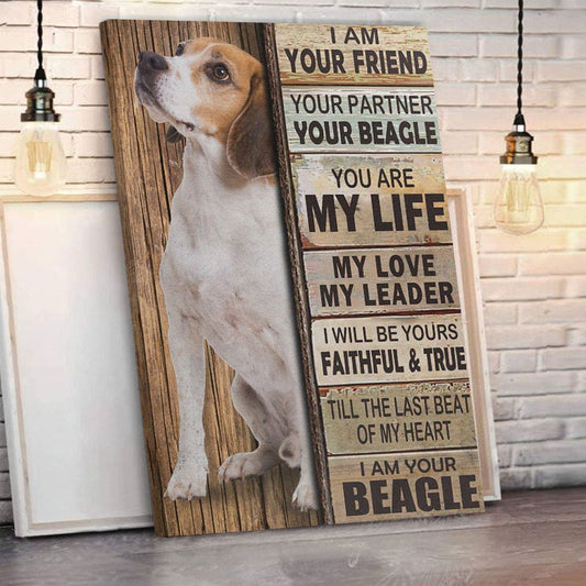 Póster de Beagle, Soy tu amigo, tu compañero, tu Beagle, Impresión artística de pared en lienzo de Beagle