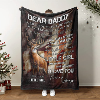 Dear Daddy Love From Daughter Hunting Father's Day Blanket