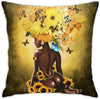 Sunflower Butterfly African American Women Pillow