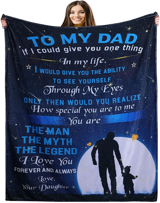 To My Dad Love From Daughter Father's Day Blanket