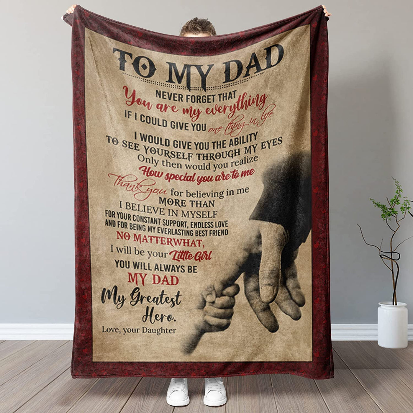 To My Dad Love From Daughter Father's Day Blanket