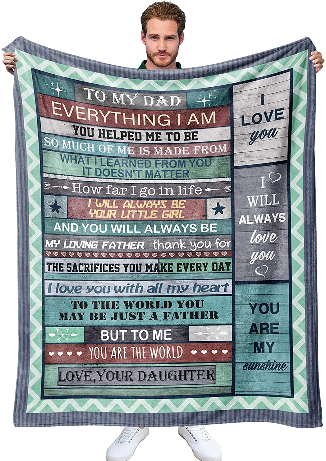 To My Dad Love From Daughter Father's Day Blanket