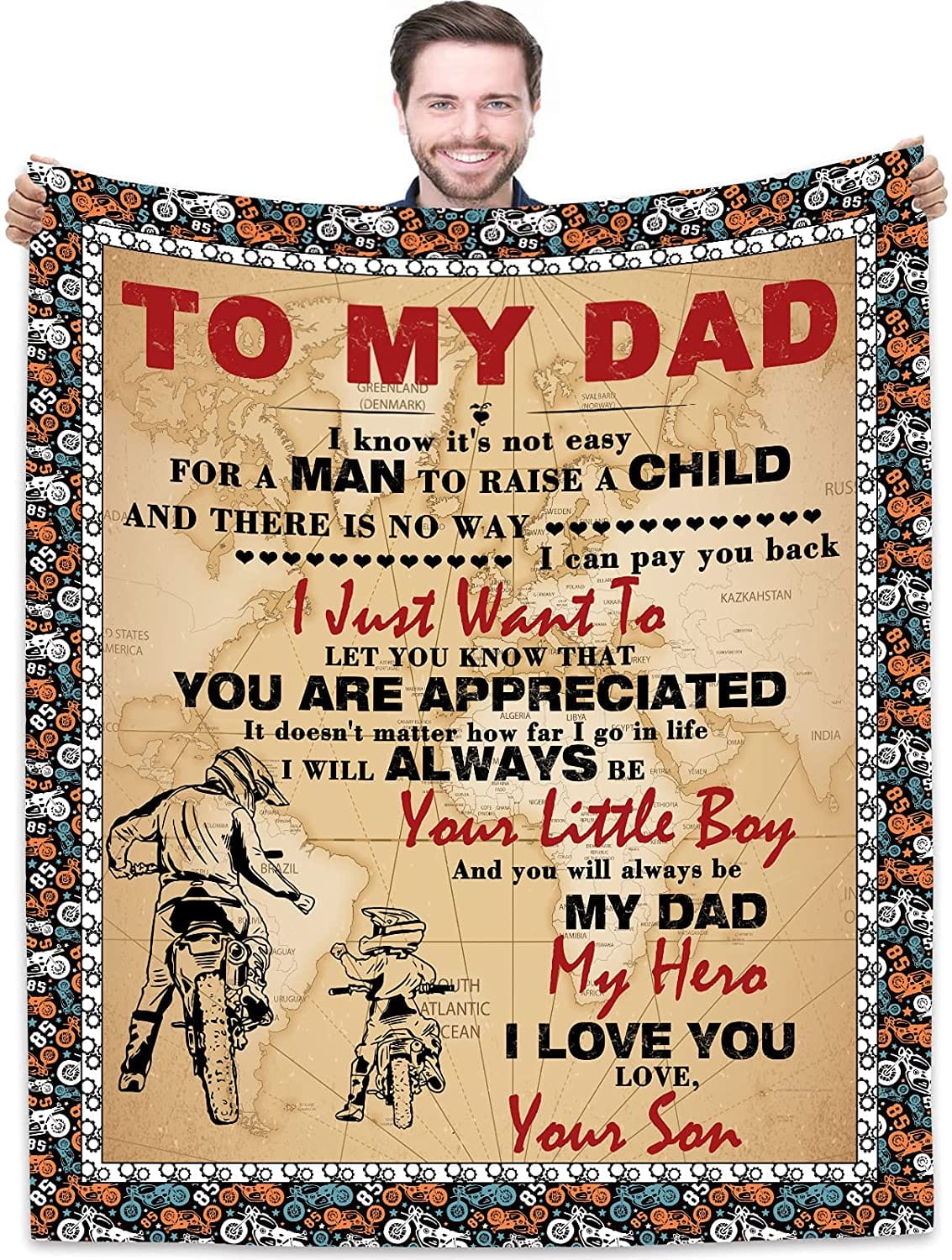 To My Dad Gift From Son Father's Day Blanket