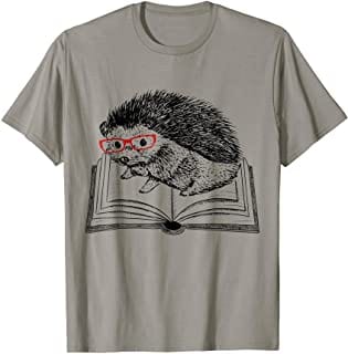 Bonita camiseta de erizo para amantes de los libros