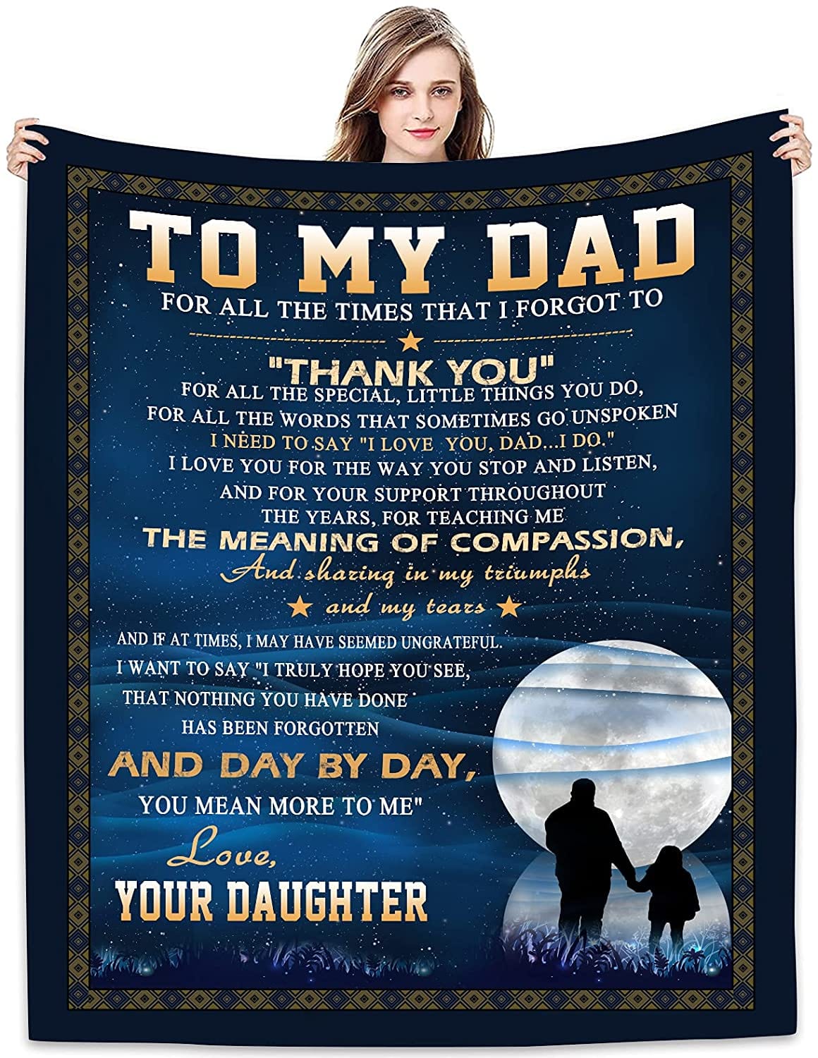 To My Dad Gift From Daughter Father's Day Blanket