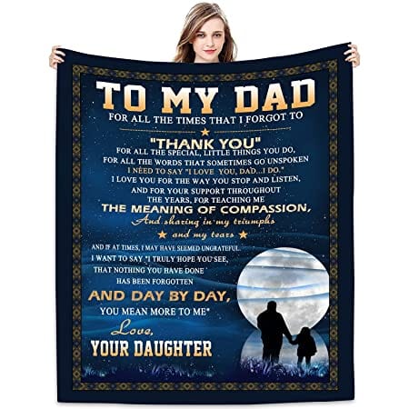 To My Dad Gift From Daughter For All The Time Father's Day Blanket