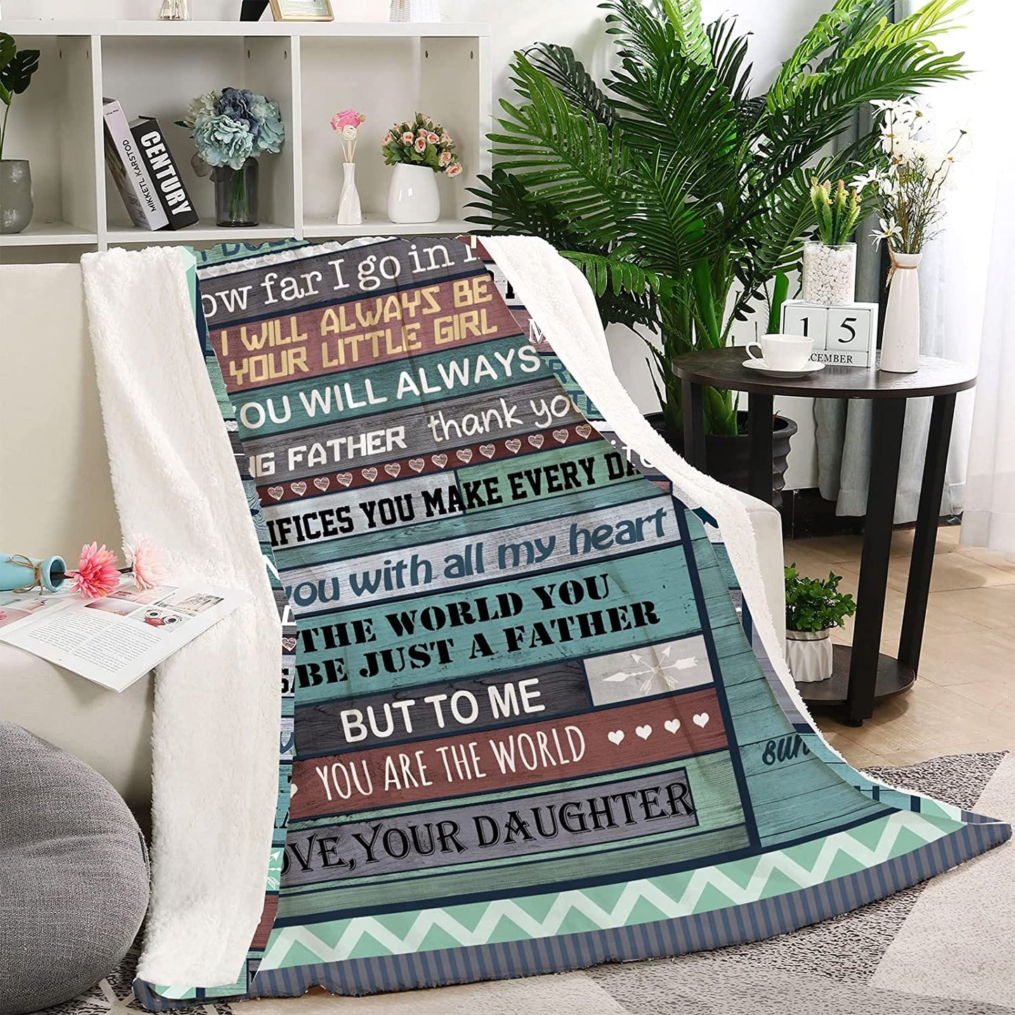 To My Dad Love From Daughter Father's Day Blanket