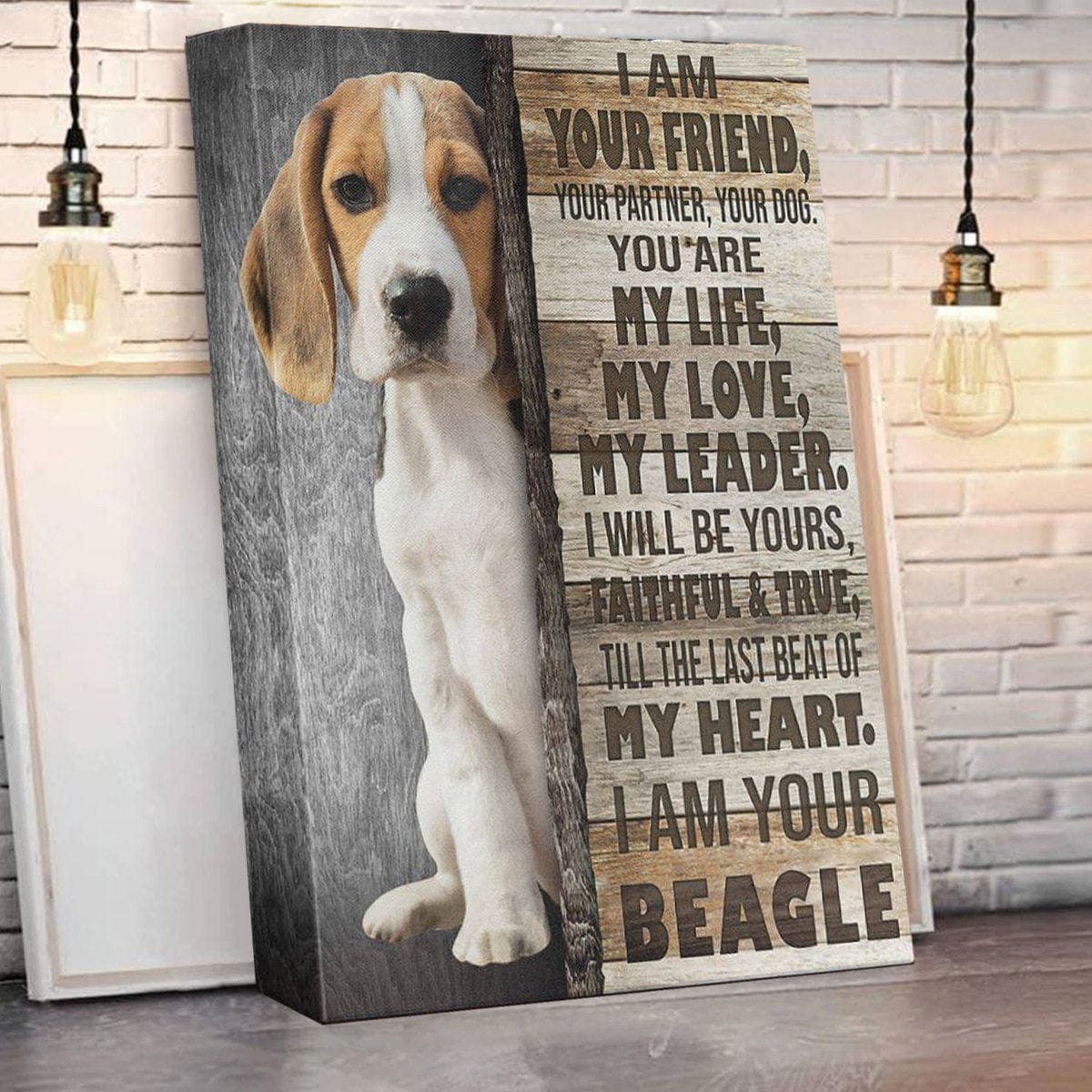 Beagle Poster, Beagle I Am Your Friend Your Partner Your Dog, Beagle Canvas Wall Print Art
