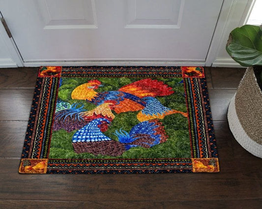 Chicken Brocade Pattern Chicken Doormat