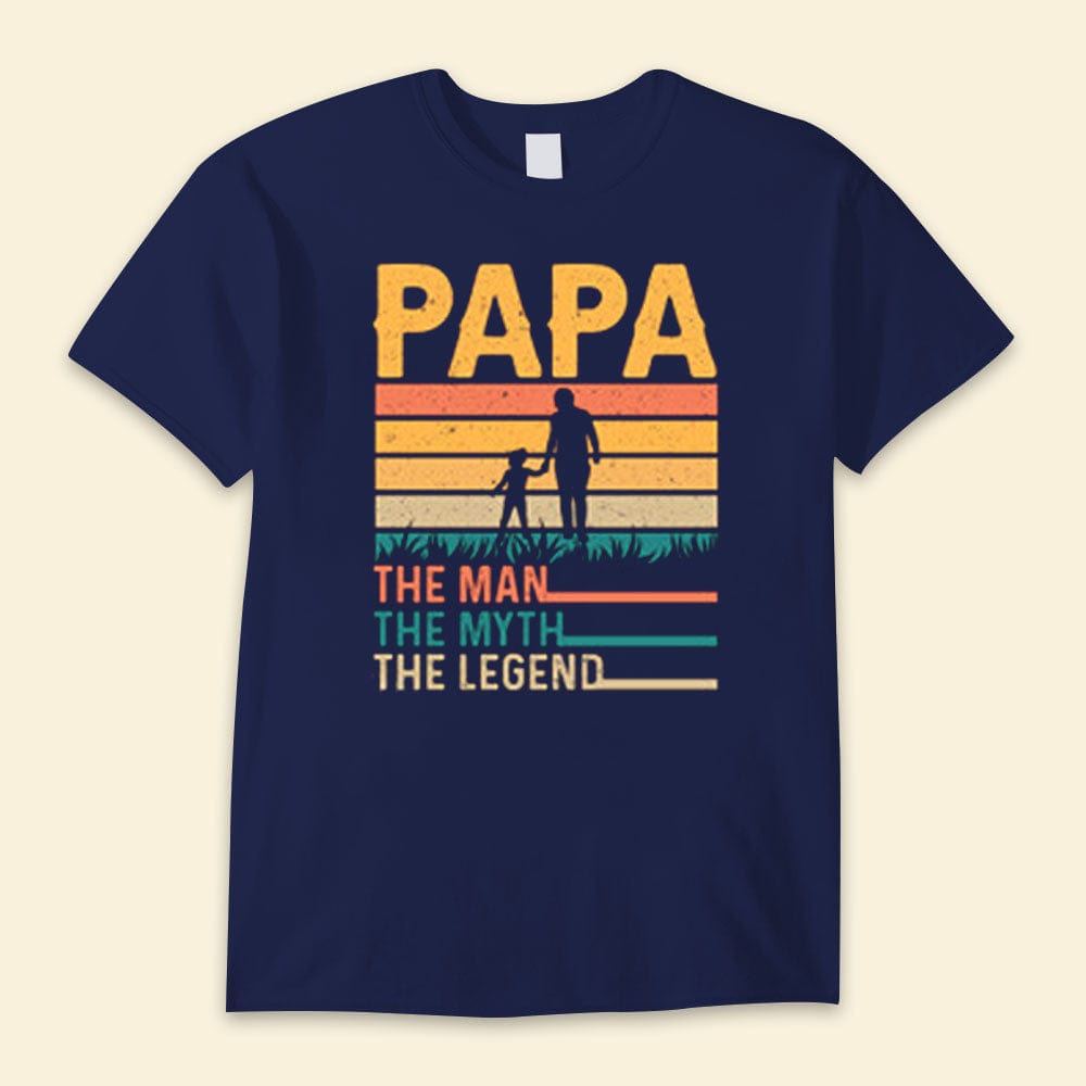 Papa The Man The Myth The Legend Vintage Happy Father's Day Shirts