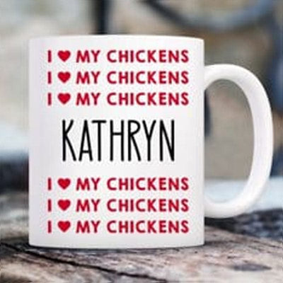 Personalized I Love My Chicken Mug