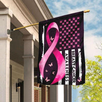 Pink Ribbon Butterfly, Breast Cancer Awareness Flag, House & Garden Flag