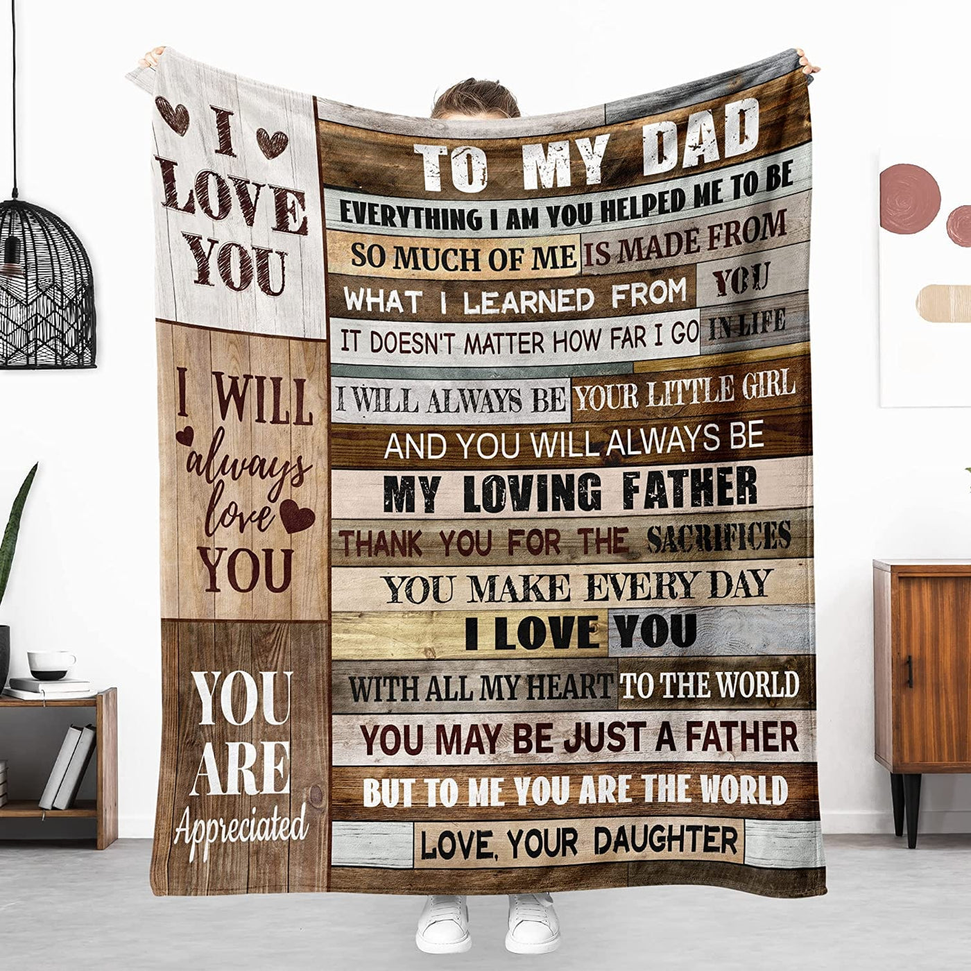 To My Dad Love From Daughter Father's Day Blanket