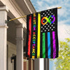 Autism Acceptance American Pride Awareness Flag, Infinity & Star, House & Garden