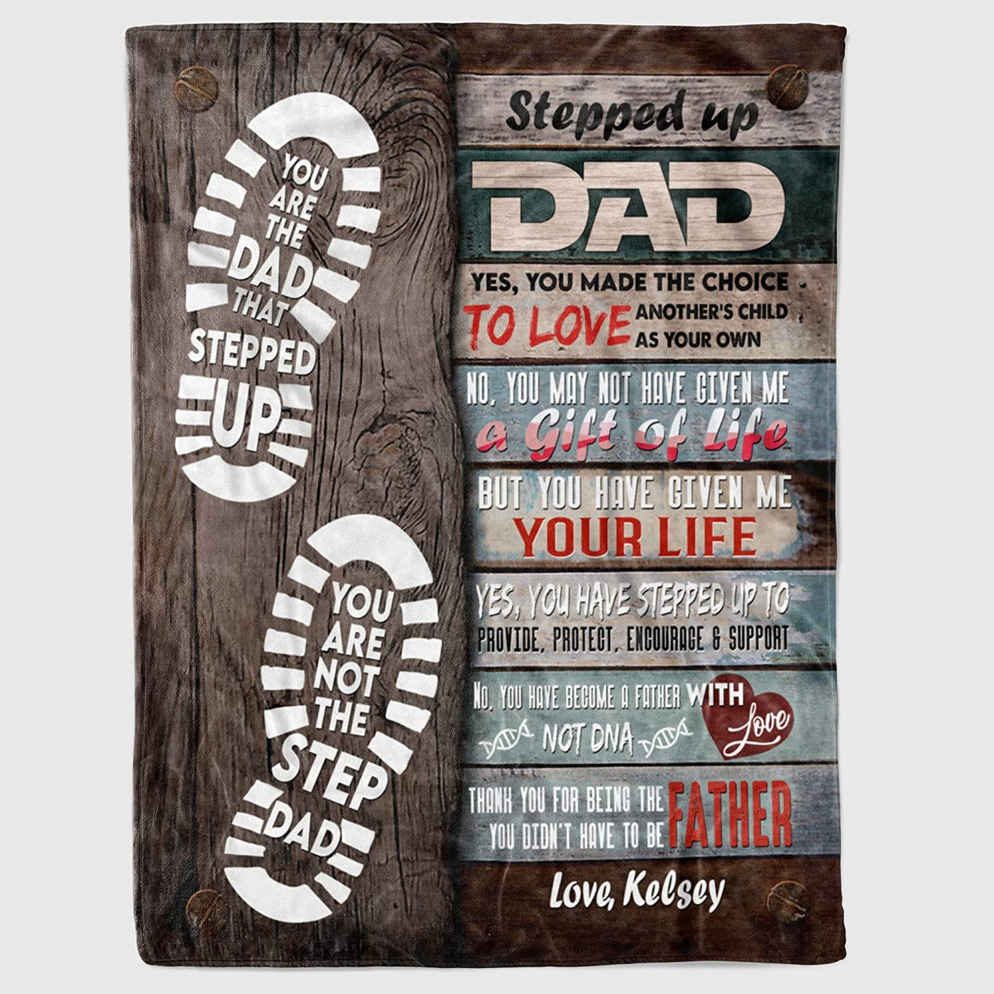 Personalized To My Step Dad, Bonus Dad Father's Day Blanket