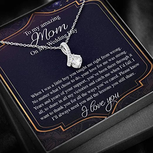 To My Amazing Mom On My Wedding Day Alluring Necklace Mother Of The Groom Gift From Son - Thank You For all The Ways You've Cared I Love You