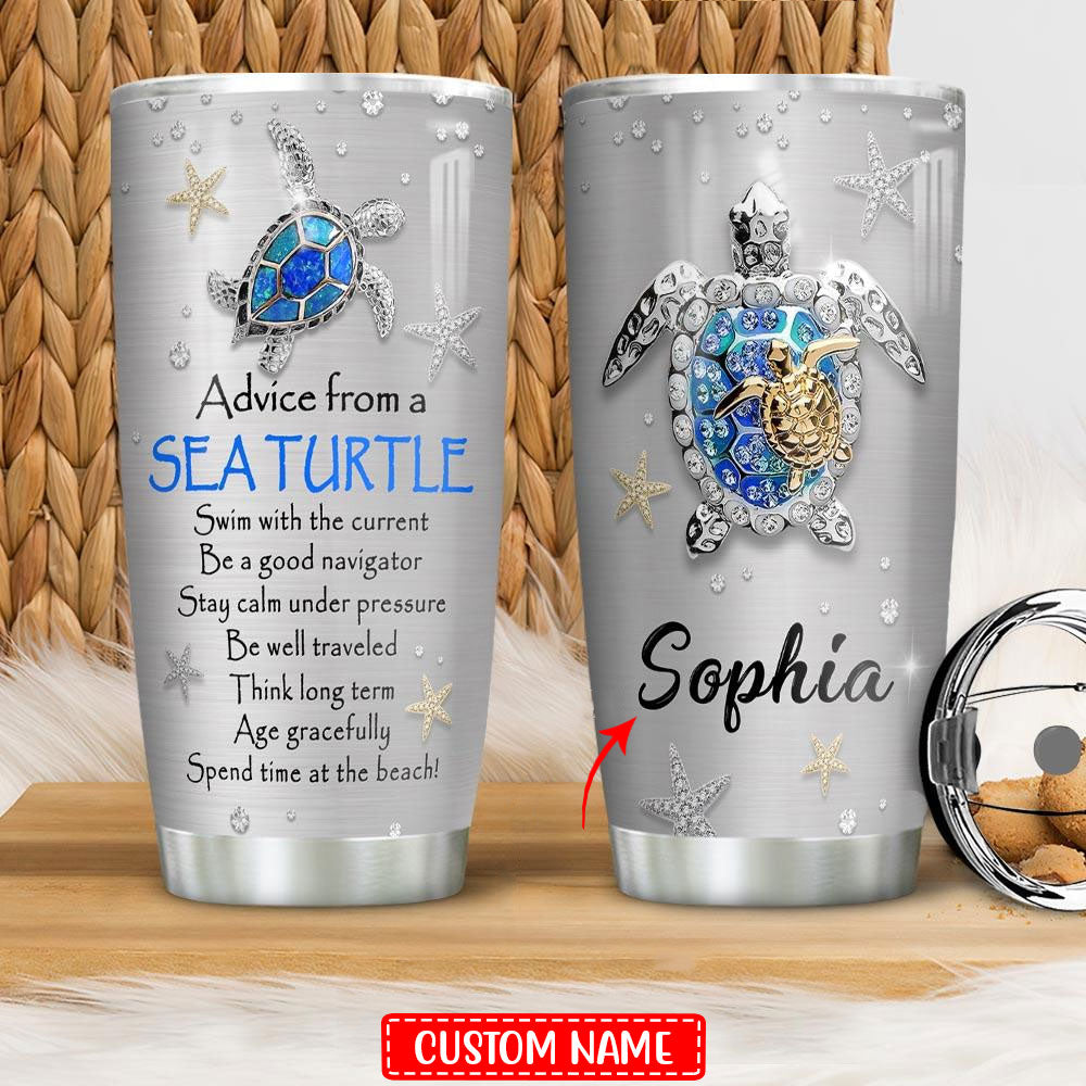 Consejos personalizados de Sea Turtle Turtle Tumbler