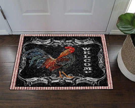 Welcome Rooster Chicken Doormat