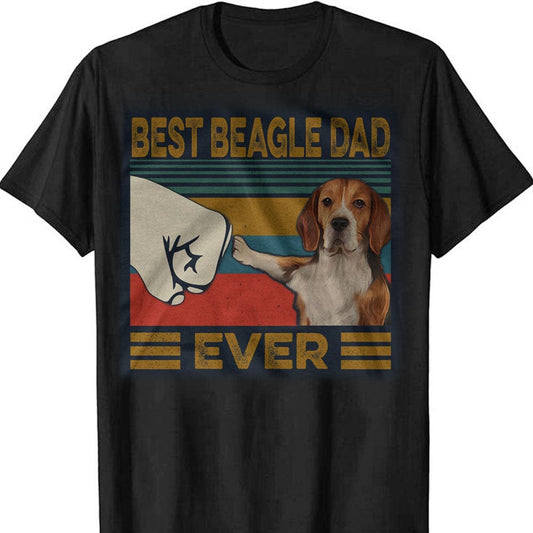 El mejor papá beagle de todos los tiempos Camisetas vintage de beagle con mano