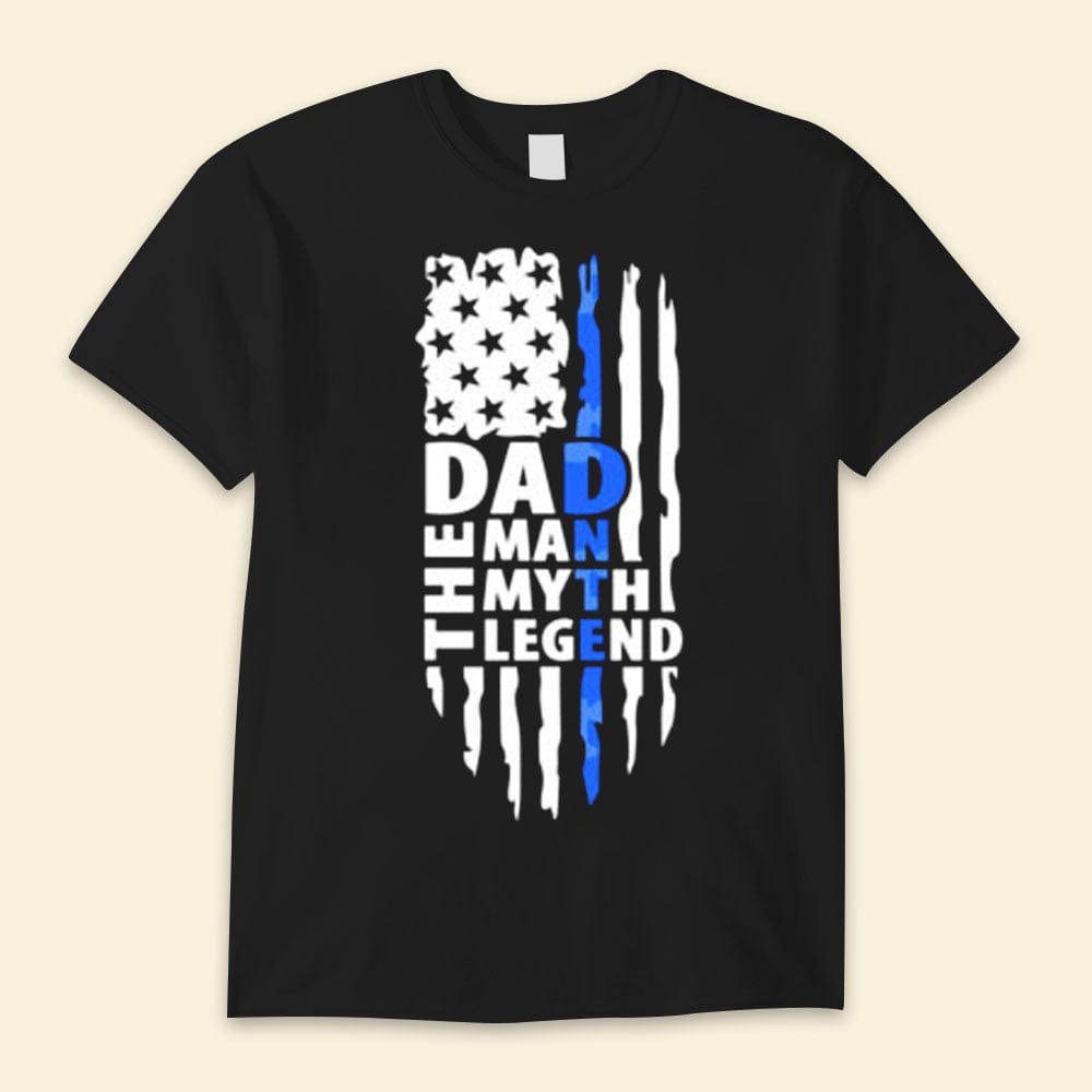 Papá El Hombre El Mito La Leyenda Bandera de EE. UU. Camisetas del Feliz Día del Padre
