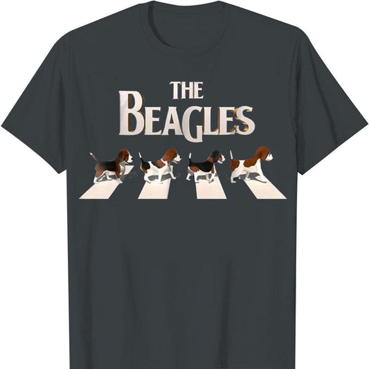 Los beagles cruzan la calle, camisetas divertidas de beagles