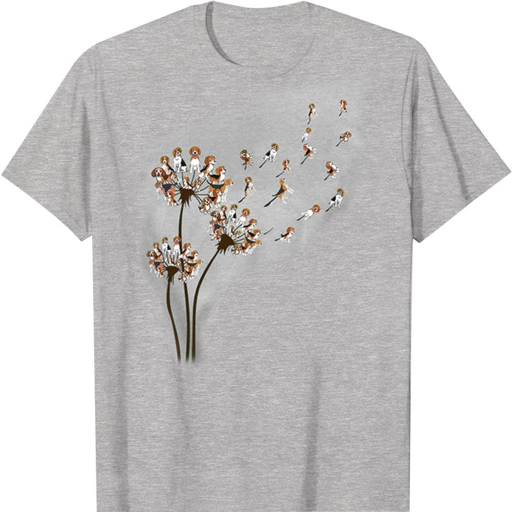 Camisas de Beagle con flores de diente de león