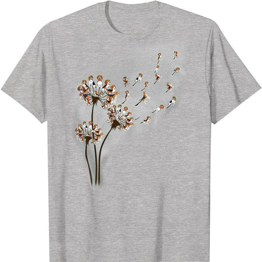 Camisas de Beagle con flores de diente de león
