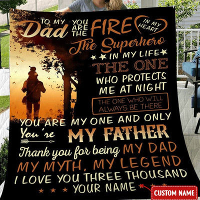 To My You Are The Fire Father's Day Fleece & Sherpa Blanket