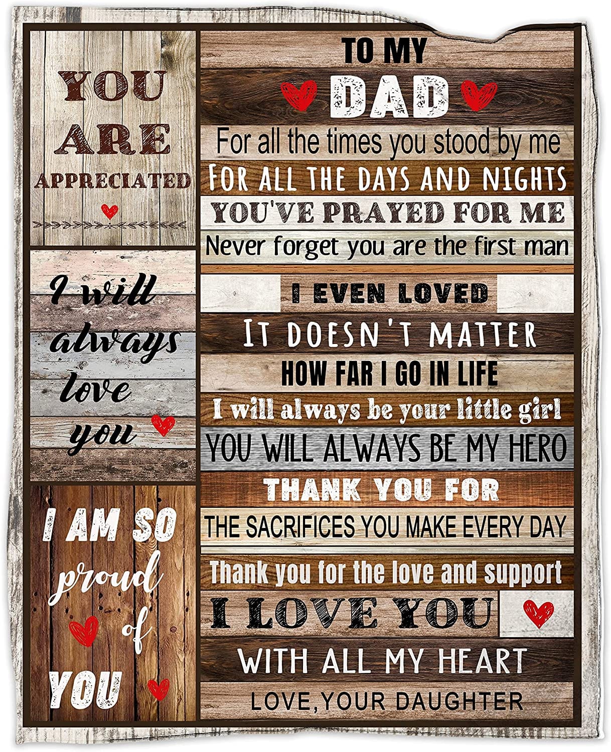 To My Dad Gift From Daughter Father's Day Blanket