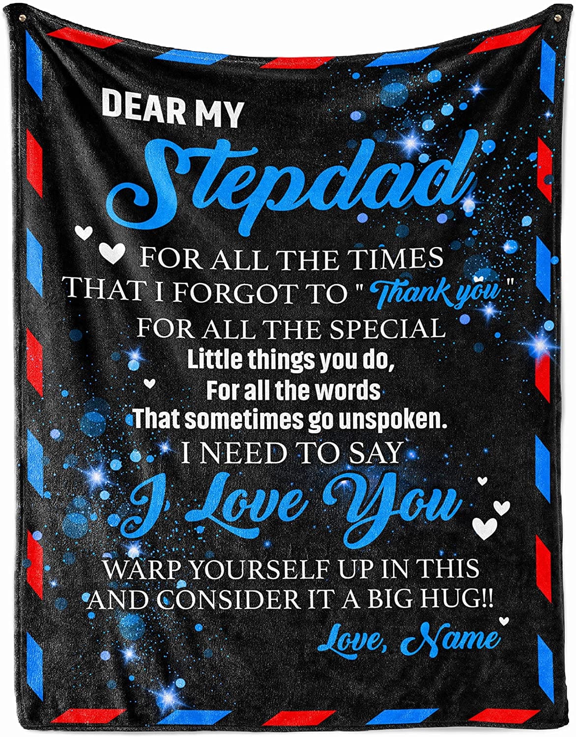 Personalized Dear My Stepdad, Bonus Dad Father's Day Blanket