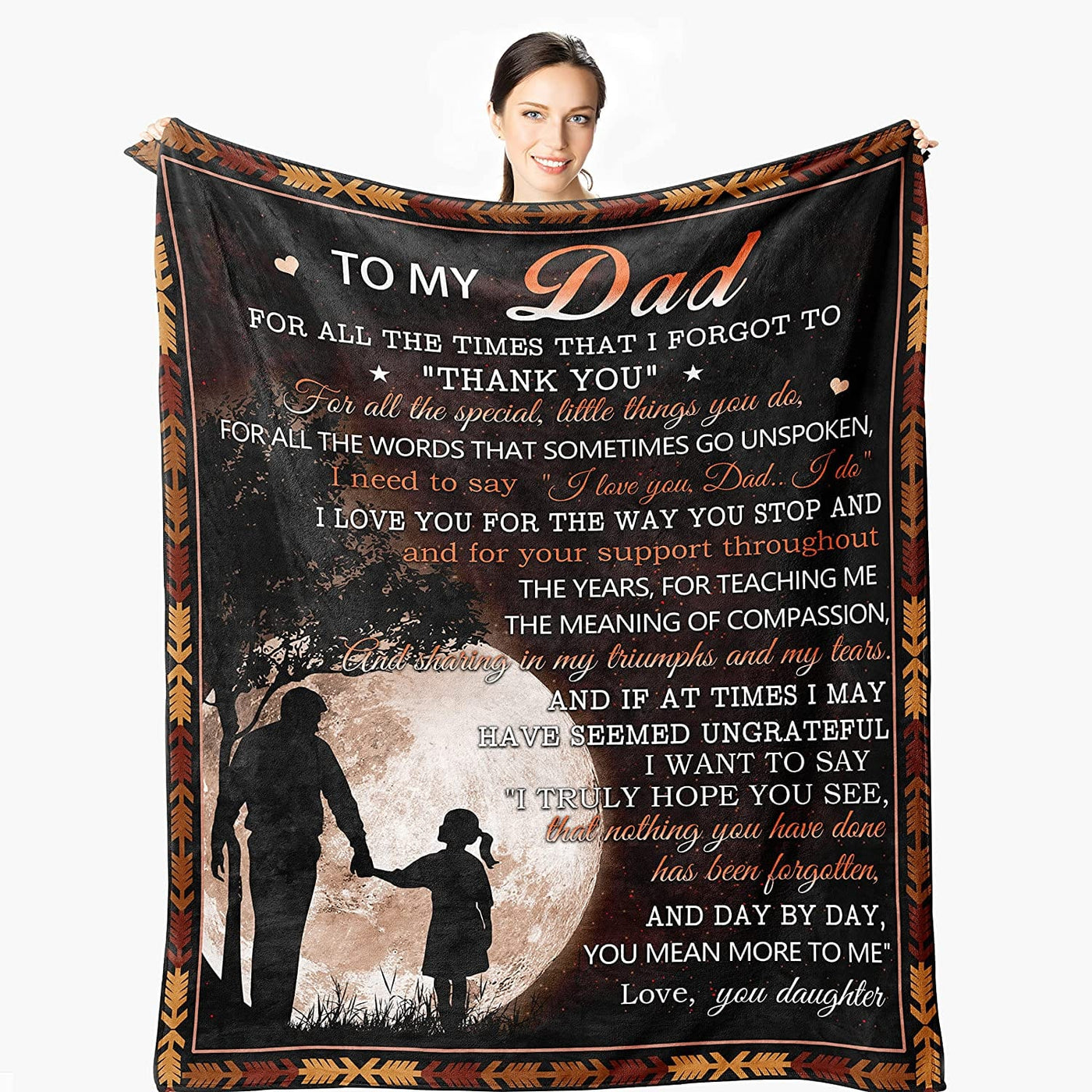 To My Dad Gift From Daughter Father's Day Blanket