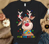 Autism Reindeer Christmas Shirt, It's Okay To Be Different, Autism Awareness Shirt