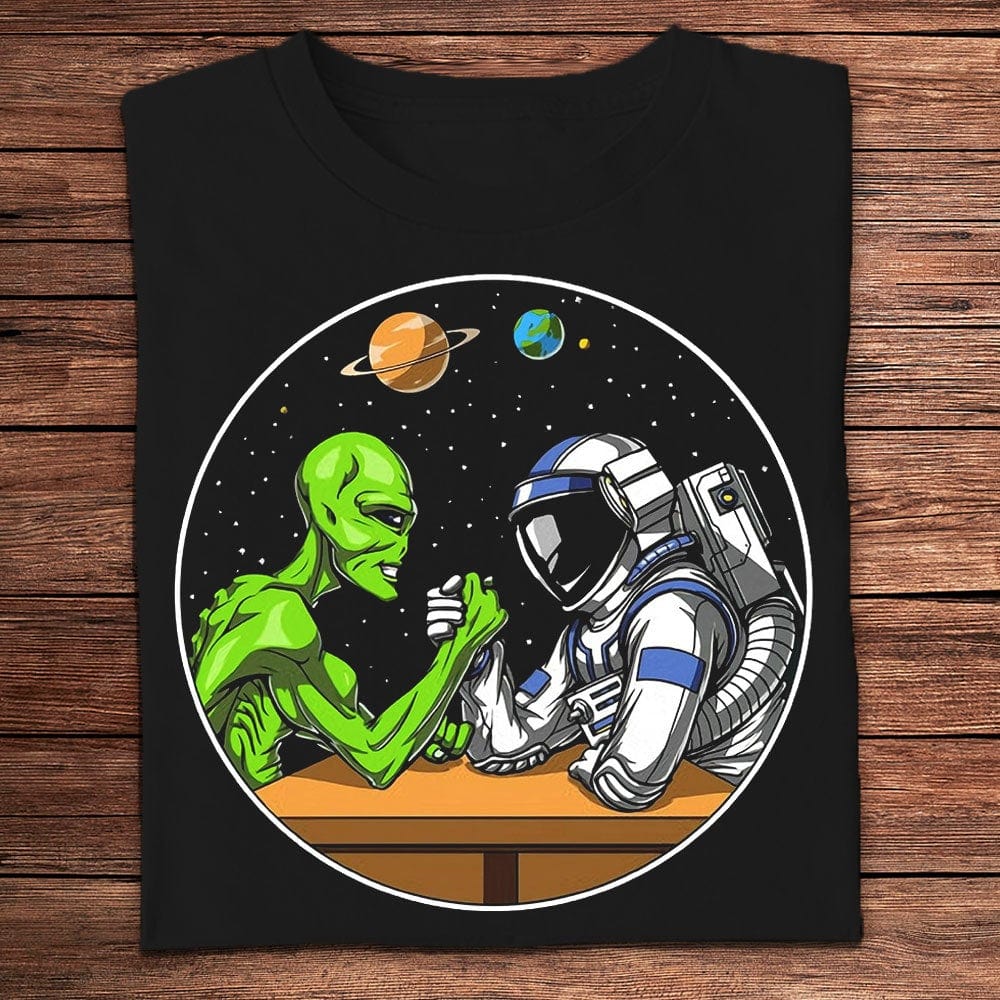Aliens And Astronaut Funny Shirts