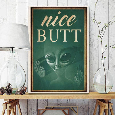 Nice Butt Vintage Alien Poster, Canvas