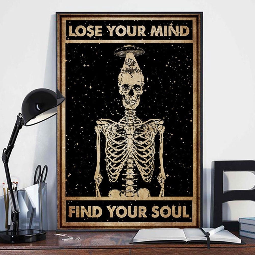 Pierde la cabeza y encuentra tu alma Póster extraterrestre, lienzo