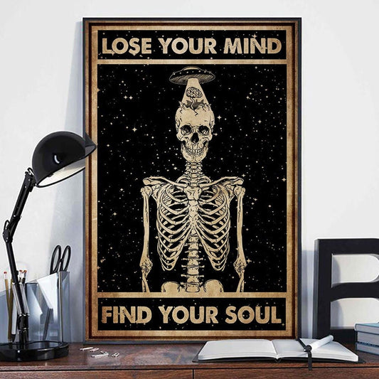 Pierde la cabeza y encuentra tu alma Póster extraterrestre, lienzo
