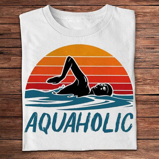 Camisetas de natación vintage Aquaholic