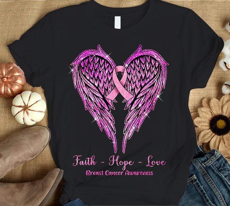 Personalized Breast Cancer Survivor Awareness Shirt with Front and Back Printing, Faith Butterfly Cross