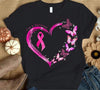 I'm A Survivor, Butterfly Heart And Ribbon, Breast Cancer Awareness T Shirt