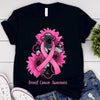 Sunflower And Ribbon, Breast Cancer Survivor Awareness T Shirt