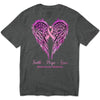 Faith Hope Love, Wings Heart And Ribbon, Breast Cancer Survivor Awareness T Shirt