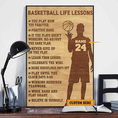 Basketball Life Lessons Personalized Poster, Canvas